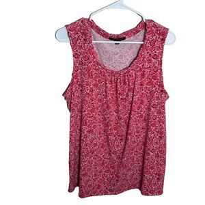 Grateful Tank Top Women's Large Pink Floral Sleeveless Round Neck Shirt